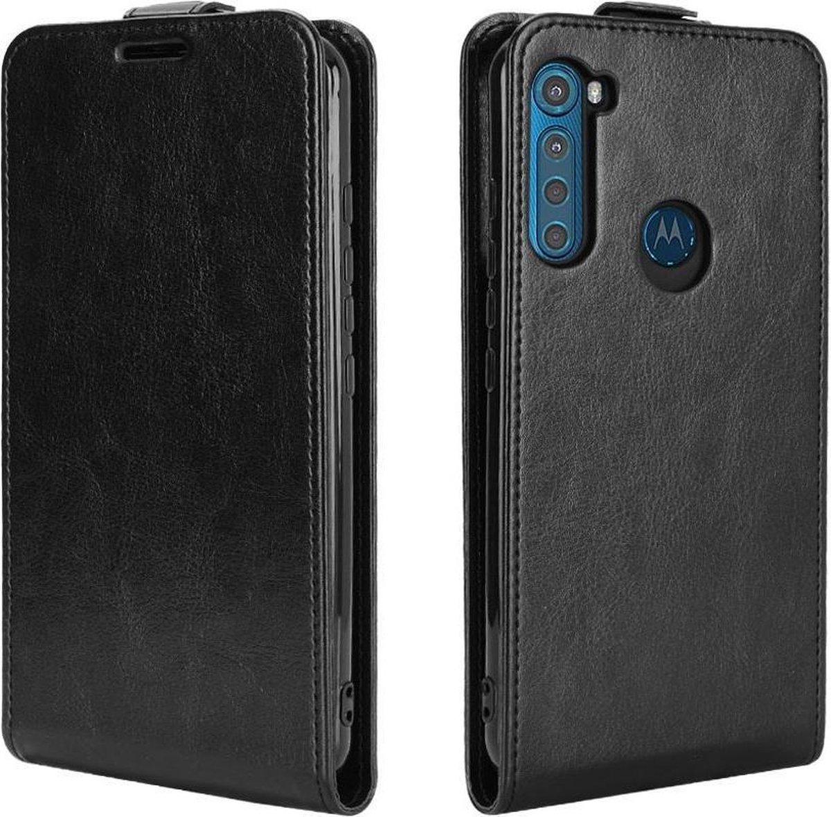 Mobigear Telefoonhoesje geschikt voor Motorola One Fusion Plus Hoesje | Mobigear Flipcase | Pasjeshouder voor 1 Pasje | Telefoonhoesje voor Pinpas / OV Kaart / Rijbewijs - Zwart