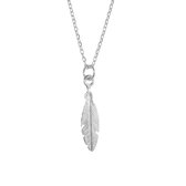 Ketting veertje | Veer | Feather | Dames Ketting | Bohemian | 925 sterling zilver | 50 cm