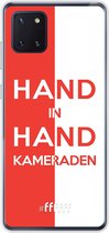 6F hoesje - geschikt voor Samsung Galaxy Note 10 Lite -  Transparant TPU Case - Feyenoord - Hand in hand, kameraden #ffffff