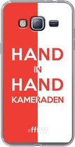 6F hoesje - geschikt voor Samsung Galaxy J3 (2016) -  Transparant TPU Case - Feyenoord - Hand in hand, kameraden #ffffff