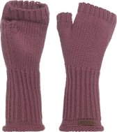 Knit Factory Cleo Gebreide Dames Vingerloze Handschoenen - Handschoenen voor in de herfst & winter - Rode handschoenen - Polswarmers - Stone Red - One Size