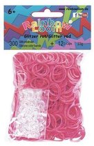 Rainbow Loom Glitter Rood met 12 Clips 300 Stuks - Speelgoed - Creatief