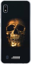 Samsung Galaxy A10 Hoesje Transparant TPU Case - Gold Skull #ffffff