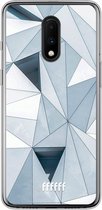 OnePlus 7 Hoesje Transparant TPU Case - Mirrored Polygon #ffffff
