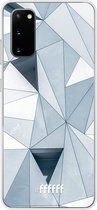 Samsung Galaxy S20 Hoesje Transparant TPU Case - Mirrored Polygon #ffffff