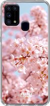 Samsung Galaxy M31 Hoesje Transparant TPU Case - Cherry Blossom #ffffff