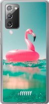 Samsung Galaxy Note 20 Hoesje Transparant TPU Case - Flamingo Floaty #ffffff