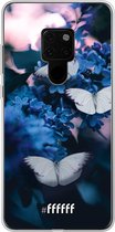 Huawei Mate 20 Hoesje Transparant TPU Case - Blooming Butterflies #ffffff