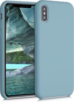 kwmobile telefoonhoesje voor Apple iPhone XS - Hoesje met siliconen coating - Smartphone case in steenblauw