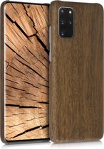 kalibri hoesje voor Samsung Galaxy S20 Plus - Beschermende telefoonhoes van hout - Slank smartphonehoesje in donkerbruin