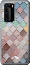Huawei P40 Pro Hoesje Transparant TPU Case - Colour Tiles #ffffff