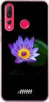 Huawei P30 Lite Hoesje Transparant TPU Case - Purple flower in the dark #ffffff