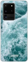 Samsung Galaxy S20 Ultra Hoesje Transparant TPU Case - Whitecap Waves #ffffff