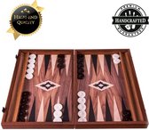 Walnoot-print Backgammon 48x60 cm - Luxe -in prachtige kist