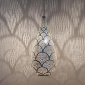 Zenza - Hanglamp -Oosterse Lamp- Elegance - Fan - Large - Zilver