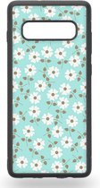 Blauw Grijs Bright Daisy Telefoonhoesje - Samsung Galaxy S10