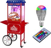 Popcornmachine met onderstel en LED-belichting - US-Design - rood