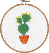 Cactus en gele bloem borduren (pakket) inclusief borduurring PN-0155973