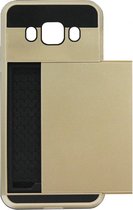 ADEL Kunststof Back Cover Hardcase Hoesje Geschikt Voor Samsung Galaxy J5 (2016) - Pasjeshouder Goud