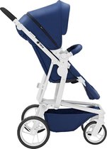Qtus Kinderwagen Spider Blauw - Wit frame - All-terrain kinderwagen tot 4 jaar - Model 2019