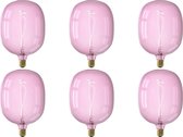 CALEX - LED Lamp 6 Pack - Avesta Quartz - E27 Fitting - Dimbaar - 4W - Warm Wit 2000K - Roze