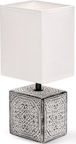 LED Tafellamp - Tafelverlichting - Igna Astron - E14 Fitting - Vierkant - Mat Zwart/Wit - Keramiek