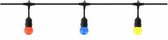 Prikkabel - Lichtsnoer - E27 Fitting - 10 Lampen - 10 Meter - 750W - Zwart