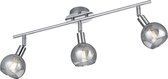 LED Plafondspot - Trinon Brista - E14 Fitting - 3-lichts - Rond - Glans Chroom - Aluminium