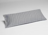 Yumeko kussensloop velvet flanel grijs/blauw stripe 40x80  - Biologisch & ecologisch