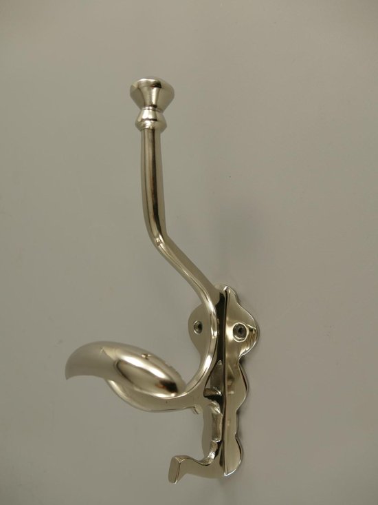 Kapstokhaak - Wandkapstok - Vernikkeld aluminium - 23 cm hoog