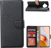 Hoesje Geschikt voor Xiaomi Redmi Note 9 Pro Hoesje wallet case cover met Pasjeshouder - Zwart