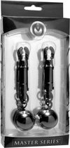 Black Bomber Nipple Clamps With Ball Weights - Clamps