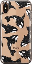 iPhone XS Max hoesje - Orka - Soft Case Telefoonhoesje - Print - Transparant