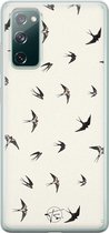 Samsung Galaxy S20 FE siliconen hoesje - Vogels / Birds - Soft Case Telefoonhoesje - Beige - Print