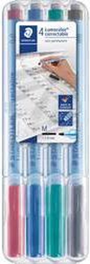 STAEDTLER 31-9WP4GS Lumocolor Paquete de 4 rotuladores permanentes con