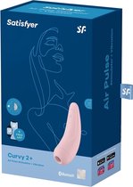 Curvy 2+ Air Pulse Stimulator + Vibration - Pink - Luxury Vibrators - Clitoral Stimulators