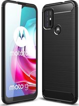 Motorola Moto G30 Hoesje - Mobigear - Brushed Slim Serie - TPU Backcover - Zwart - Hoesje Geschikt Voor Motorola Moto G30