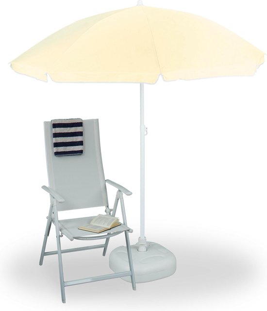 Relaxdays parasol met knikarm 180 cm - kantelbare strandparasol - ronde  tuinparasol... | bol.com