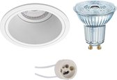 OSRAM - LED Spot Set - Parathom PAR16 930 36D - Primux Minko Pro - GU10 Fitting - Dimbaar - Inbouw Rond - Mat Wit - 5.5W - Warm Wit 3000K - Verdiept - Ø90mm