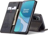 OnePlus 8T Bookcase hoesje - CaseMe - Effen Zwart - Kunstleer