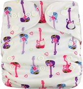 Wasbare luier Bababoe  / Pocket luier Fleece - met luier inlegger/ Roze Gitaren