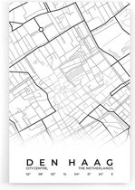 Walljar - Stadskaart Den Haag Centrum - Muurdecoratie - Poster
