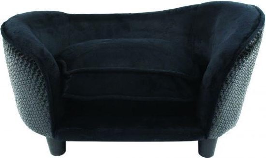 Enchanted hondenmand sofa ultra pluche snuggle wicker zwart 68 x 41 x 38 cm