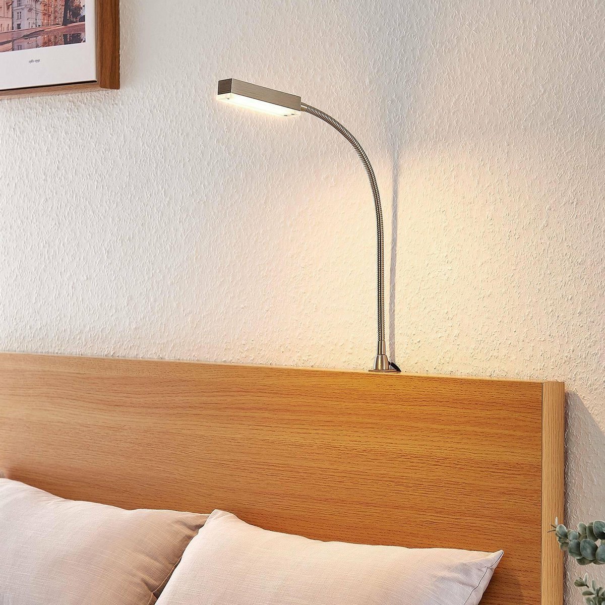 Lindby - LED wandlamp- met dimmer - 1licht - metaal, acryl - mat nikkel - Inclusief lichtbron