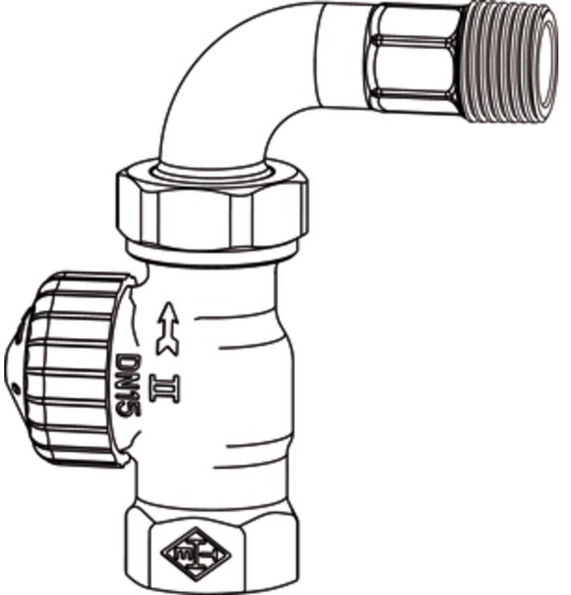 Heimeier V exact II thermostatisch radiatorventiel instelbaar + bocht 1/2