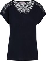 Cassis - Female - T-shirt met kant  - Marineblauw