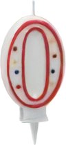 Metaltex Cijferkaars 0 Wax 8 Cm Rood/wit