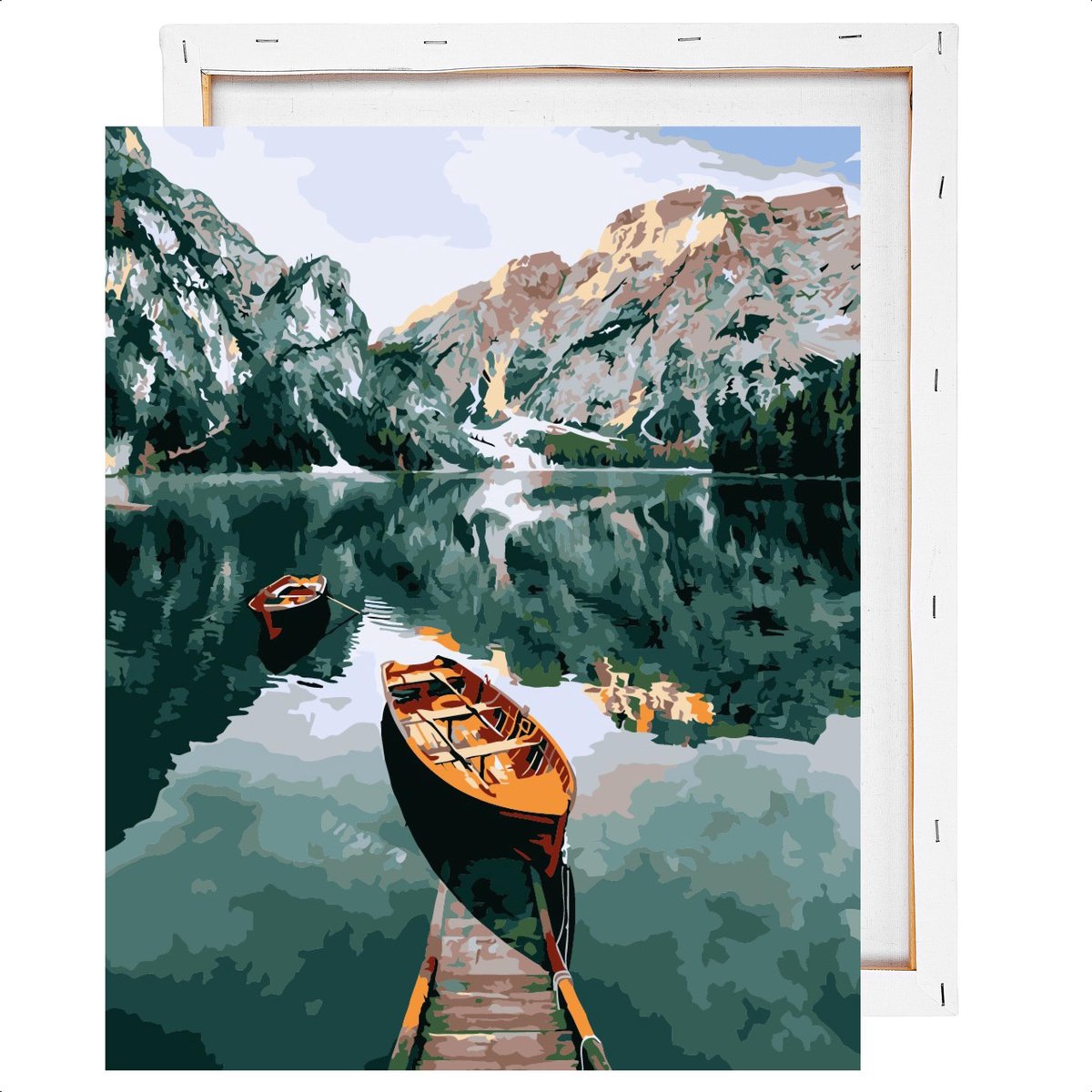 Schilderen Op Nummer Volwassenen - Meer en Bergen - Met Frame - 40x50cm