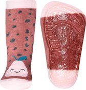 Ewers antislip sokken oud roze met peertjes