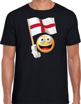 Engeland supporter / fan emoticon t-shirt zwart voor heren S